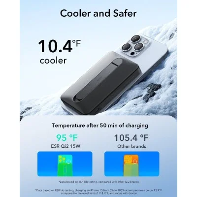 ESR Power Bank 10000mAh Qi2 MagSlim Kickstand - Black